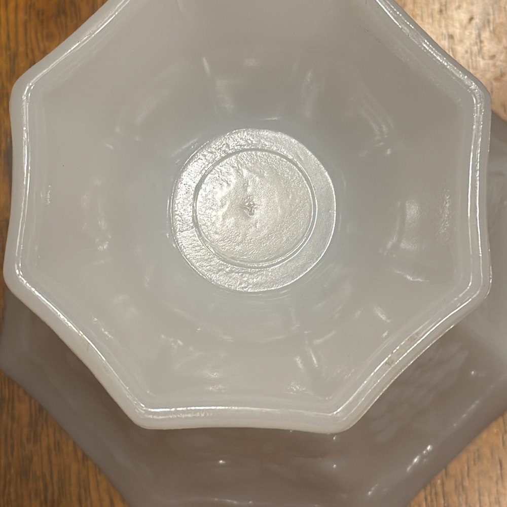 Vtg. Westmoreland milk glass, pedestal, candy dish w/lid. - Picture 6 of 6